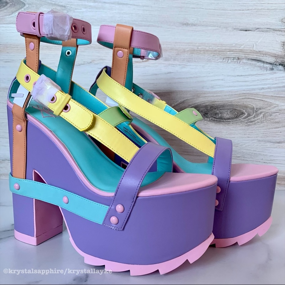 LAST PAIR YRU Dollskill Pastel Nightcall Platform Heels - Picture 7 of 10